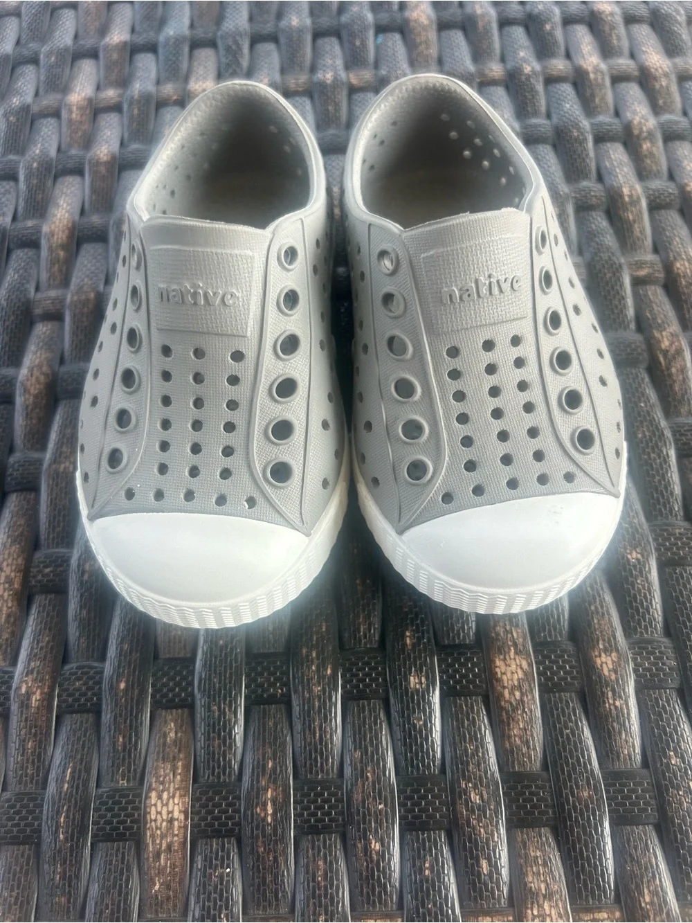 Native Kids Jefferson Slip-On Water Shoes in Gray and White